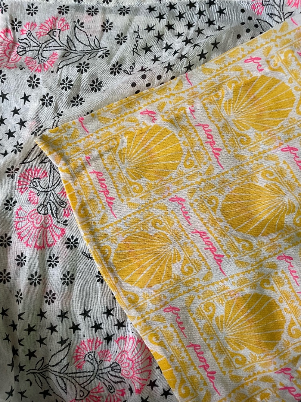 Set of 2 Free People reusable tote bag in a lightweight cotton-blend